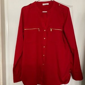 Calvin Klein Red Button Down